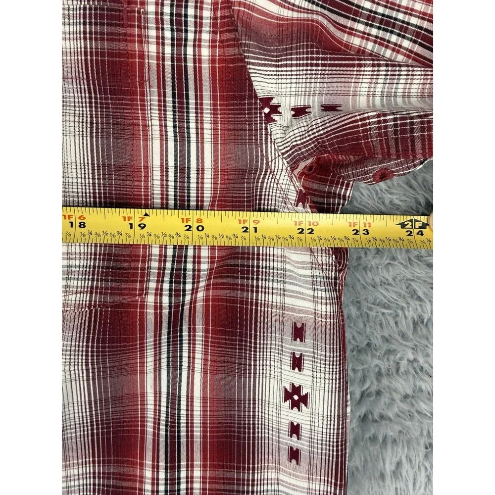 Ariat Pro Series Wilfred Shirt Mens M Red Plaid Western Button Down Long Sleeve - Picture 7 of 9
